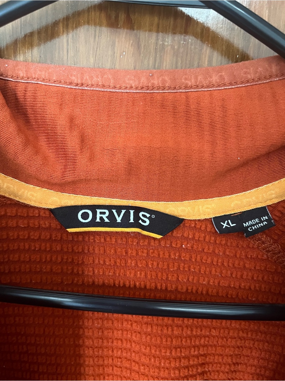 Orvis Horseshoe Hills 1/4 Zip Fleece - Burnt Orange - Picture 4 of 5